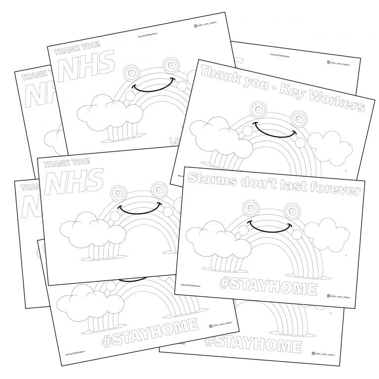 Rainbow Colouring Sheets - FREE - Thank You NHS & Key Workers!