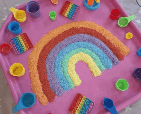 Sensory Rice Tuff Tray