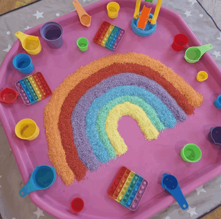 Sensory Rice Tuff Tray